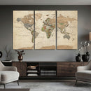 Framed World Map Wall Art for Home and Office Decor