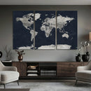 Colorful Watercolor World Map Canvas Print – Vibrant Framed