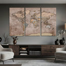 Grunge World Map Canvas Wall Art - Vintage Aged World Map by MyGreatCanvas | Canvas Wall Art Prints | Photo Prints & Wall Decor