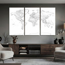 World Map Canvas Print – Framed Modern Detailed Map of the by MyGreatCanvas | Canvas Wall Art Prints | Photo Prints & Wall Decor