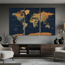 Modern World Map Canvas Print – Framed Detailed Map of the by MyGreatCanvas | Canvas Wall Art Prints | Photo Prints & Wall Decor