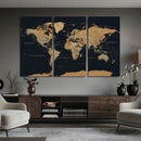 Vintage World Map Earth Globe Countries Oceans Continents by MyGreatCanvas | Canvas Wall Art Prints | Photo Prints & Wall Decor