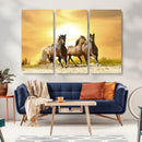 Wild Horses Wall Art Canvas Print – Framed Galloping Herd