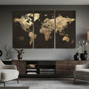 Framed World Map with Pin Canvas Print – Detailed World Map