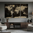 Push Pin World Map Canvas Wall Art Print, Interactive Travel