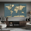 Minimal Vintage World Map Canvas Wall Art Print, Neutral by MyGreatCanvas | Canvas Wall Art Prints | Photo Prints & Wall Decor