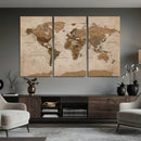 World Map Canvas Wall Art Print, Detailed Global Map Artwork