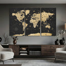 Vintage Blue and Brown World Map Canvas Wall Art – Framed by MyGreatCanvas | Canvas Wall Art Prints | Photo Prints & Wall Decor