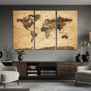 Navy Blue and Gold World Map Canvas Print – Framed Luxury by MyGreatCanvas | Canvas Wall Art Prints | Photo Prints & Wall Decor