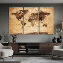 Modern Red and Gray World Map Canvas Print – Framed Wall Art by MyGreatCanvas | Canvas Wall Art Prints | Photo Prints & Wall Decor