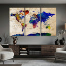 Colorful World Map Canvas Wall Art – Abstract Watercolor Map by MyGreatCanvas | Canvas Wall Art Prints | Photo Prints & Wall Decor