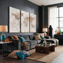 Detailed World Map Wall Art Canvas Print for Home and Office Decor