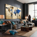 World Map Canvas Print – Colorful Abstract Travel Map,