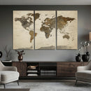 Vintage World Map Canvas Wall Art – Framed Travel Map for by MyGreatCanvas | Canvas Wall Art Prints | Photo Prints & Wall Decor