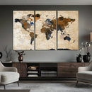 World Map Canvas Print – Framed Travel Map Wall Art for by MyGreatCanvas | Canvas Wall Art Prints | Photo Prints & Wall Decor