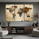 World Map Wall Art – Rustic Earth Tone Canvas Print, Antique by MyGreatCanvas | Canvas Wall Art Prints | Photo Prints & Wall Decor