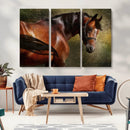 Majestic Brown Horse Wall Art Canvas Print – Framed