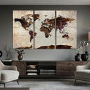 World Map Canvas Triptych – Colorful Global Wall Art for by MyGreatCanvas | Canvas Wall Art Prints | Photo Prints & Wall Decor