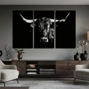 Black Bull Wall Art Canvas Print, Dark Longhorn Portrait by MyGreatCanvas | Canvas Wall Art Prints | Photo Prints & Wall Decor