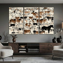 Farmhouse Animals Horse Longhorn Cow Wall Art Canvas Print - by MyGreatCanvas | Canvas Wall Art Prints | Photo Prints & Wall Decor