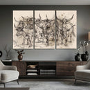 Abstract Cow Longhorn Wall Art Canvas Print for Cabin Decor by MyGreatCanvas | Canvas Wall Art Prints | Photo Prints & Wall Decor