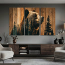 Rustic Bear Wall Art Canvas Print – Woodland Wildlife by MyGreatCanvas | Canvas Wall Art Prints | Photo Prints & Wall Decor