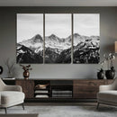 Black and White Mountain Wall Art Canvas Print, Snowy Alpine by MyGreatCanvas | Canvas Wall Art Prints | Photo Prints & Wall Decor