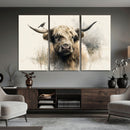 Abstract Highland Cow Wall Art Canvas Print, Rustic Farm by MyGreatCanvas | Canvas Wall Art Prints | Photo Prints & Wall Decor