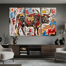 Texas Bull Wall Art Canvas Print, Abstract Graffiti Bull by MyGreatCanvas | Canvas Wall Art Prints | Photo Prints & Wall Decor