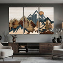 Wood Style Mountain Wall Art Canvas Print, Layered Wood by MyGreatCanvas | Canvas Wall Art Prints | Photo Prints & Wall Decor