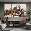Layered Wooden Mountain Wall Art Canvas Print, Modern Rustic by MyGreatCanvas | Canvas Wall Art Prints | Photo Prints & Wall Decor