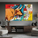 Basquiat Style Bull Graffiti Wall Art Canvas Print, Street by MyGreatCanvas | Canvas Wall Art Prints | Photo Prints & Wall Decor