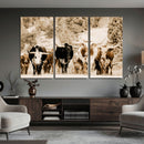 Western Longhorn Herd Wall Art Canvas Print, Sepia Texas by MyGreatCanvas | Canvas Wall Art Prints | Photo Prints & Wall Decor
