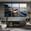 Coastal Fishing Boats Wall Art Canvas Print, Sunset Beach by MyGreatCanvas | Canvas Wall Art Prints | Photo Prints & Wall Decor