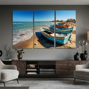 Coastal Fishing Boats Wall Art Canvas Print, Sunset Beach by MyGreatCanvas | Canvas Wall Art Prints | Photo Prints & Wall Decor