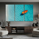 Minimalist Boat Wall Art Canvas Print, Aerial Sea Landscape by MyGreatCanvas | Canvas Wall Art Prints | Photo Prints & Wall Decor