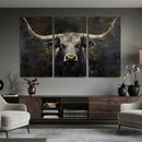 Rustic Longhorn Bull Wall Art Canvas Print – Vintage Western by MyGreatCanvas | Canvas Wall Art Prints | Photo Prints & Wall Decor