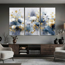 Large Abstract Flowers Wall Art Canvas Print – Gold and Blue by MyGreatCanvas | Canvas Wall Art Prints | Photo Prints & Wall Decor