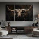 Vintage Longhorn Bull Wall Art Canvas Print – Rustic Western by MyGreatCanvas | Canvas Wall Art Prints | Photo Prints & Wall Decor