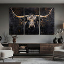 Abstract Longhorn Bull Wall Art Canvas Print – Rustic by MyGreatCanvas | Canvas Wall Art Prints | Photo Prints & Wall Decor