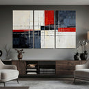Navy Red Abstract Wall Art Canvas Print, Modern Luxury by MyGreatCanvas | Canvas Wall Art Prints | Photo Prints & Wall Decor