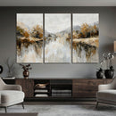 Neutral Abstract Lake Landscape Wall Art Canvas Print by MyGreatCanvas | Canvas Wall Art Prints | Photo Prints & Wall Decor
