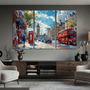 London Street Canvas Wall Art — Big Ben Red Bus Print | Oil by MyGreatCanvas | Canvas Wall Art Prints | Photo Prints & Wall Decor