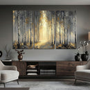 Abstract Birch Forest Wall Art Canvas Print – Modern Gold by MyGreatCanvas | Canvas Wall Art Prints | Photo Prints & Wall Decor