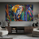 Colorful Heron Wall Art Canvas Print Tropical Bird Abstract by MyGreatCanvas | Canvas Wall Art Prints | Photo Prints & Wall Decor
