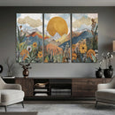 Boho Mountain Landscape Large Wall Art, Horizontal Gold by MyGreatCanvas | Canvas Wall Art Prints | Photo Prints & Wall Decor