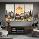Boho Mountain Landscape Large Wall Art, Horizontal Gold by MyGreatCanvas | Canvas Wall Art Prints | Photo Prints & Wall Decor