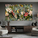 Vintage Birds and Flowers Wide Wall Art: Extra Large by MyGreatCanvas | Canvas Wall Art Prints | Photo Prints & Wall Decor