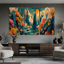 Colorful Japanese Landscape Print: Maximalist Panoramic Wall by MyGreatCanvas | Canvas Wall Art Prints | Photo Prints & Wall Decor