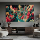Colorful Japanese Landscape Print: Maximalist Panoramic Wall by MyGreatCanvas | Canvas Wall Art Prints | Photo Prints & Wall Decor